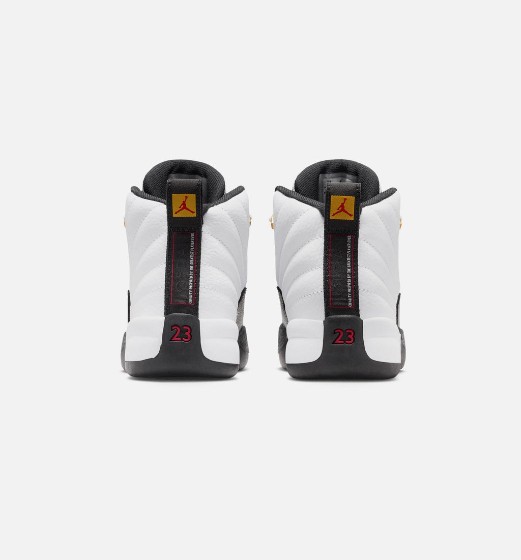 Air Jordan 12 Retro Taxi Preschool Lifestyle Shoes | White / Black / Taxi
