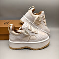 White Chunky Dad Sneakers — Lace-Up Casual | New Arrival | In Stock
