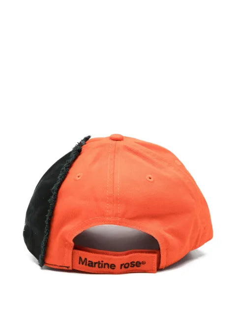 Martine Rose two-tone baseball cap with frayed edges
