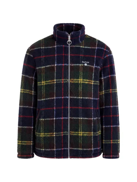 Barbour tartan sherpa-fleece cardigan