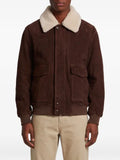 Arma Bari Gritty shearling-collar suede bomber jacket