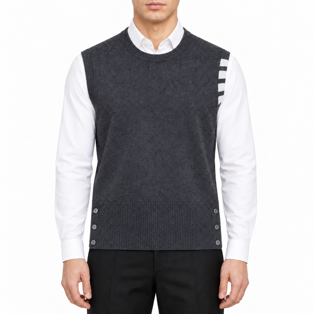 Four-Bar Knit Sweater Vest | Thom Browne