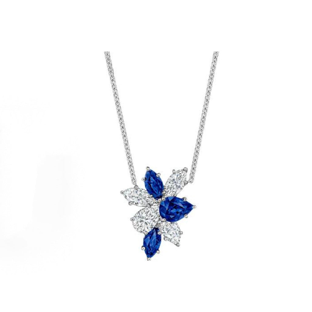 Harry Winston Style Pear-Cut Floral Cubic Zirconia Necklace