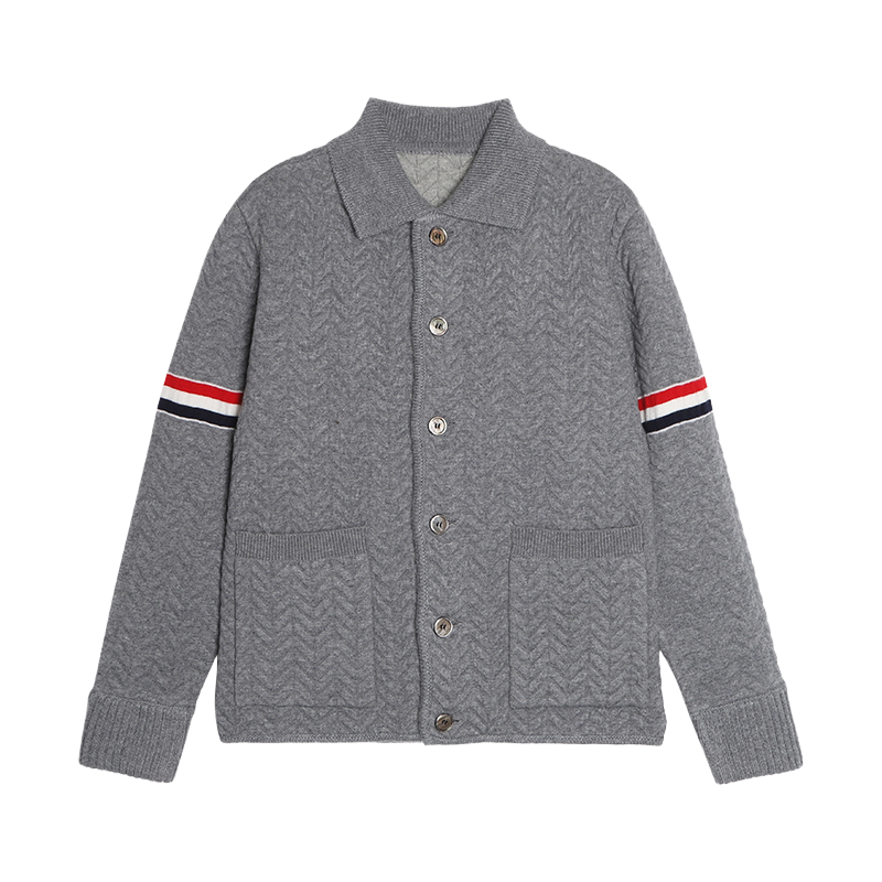 Unisex Herringbone Cardigan Jacket