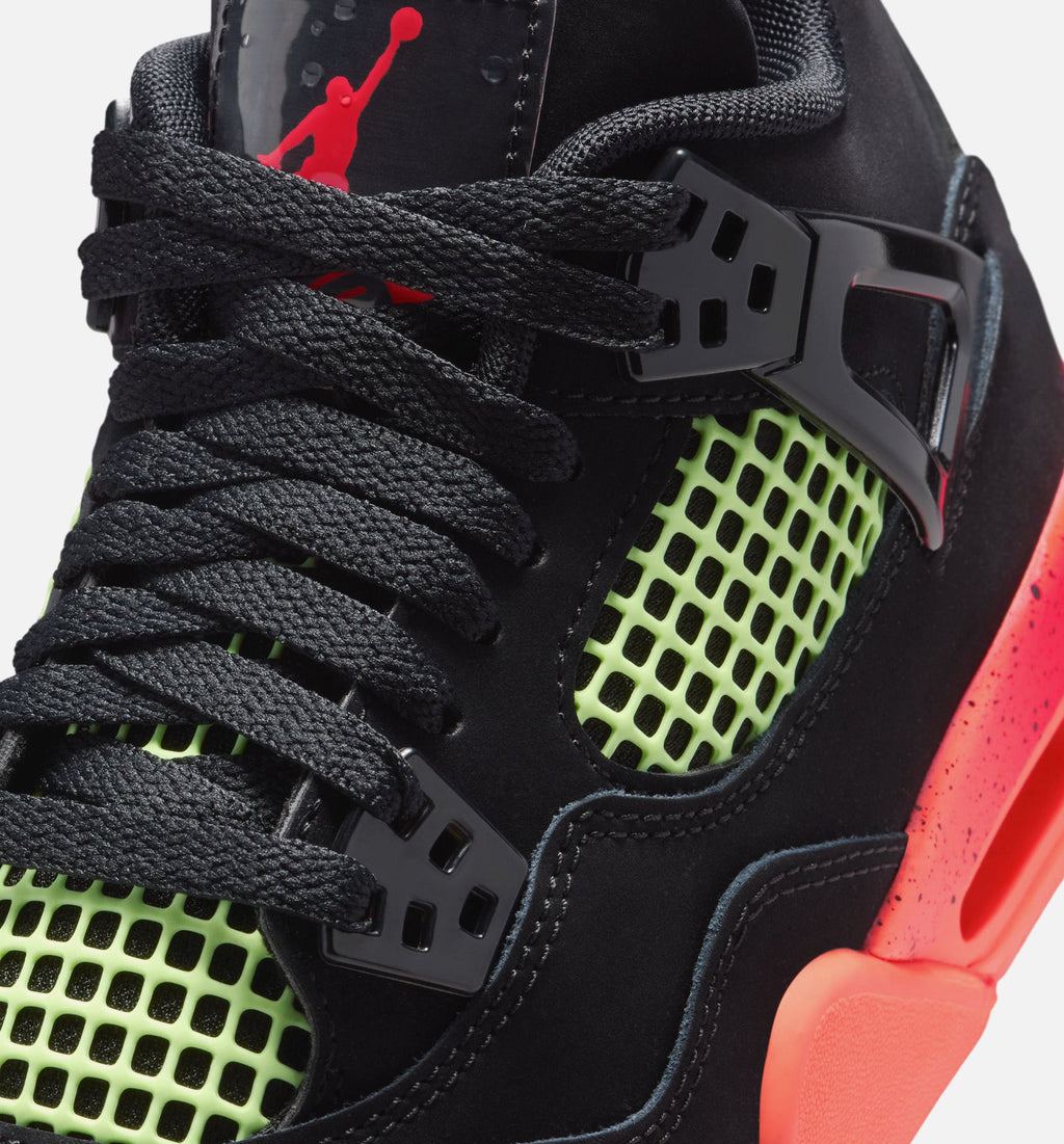Air Jordan 4 Retro Black Infrared 23 Grade School Shoes - Black Infrared 23 Bright Mango