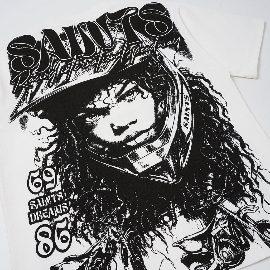 SAINT Racing Portrait Rhinestone Short-Sleeve T-Shirt