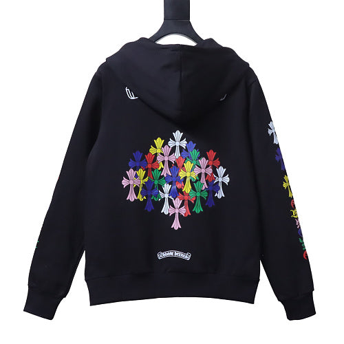 Chrome Hearts Multicolor Cemetery Cross Zip Up Hoodie