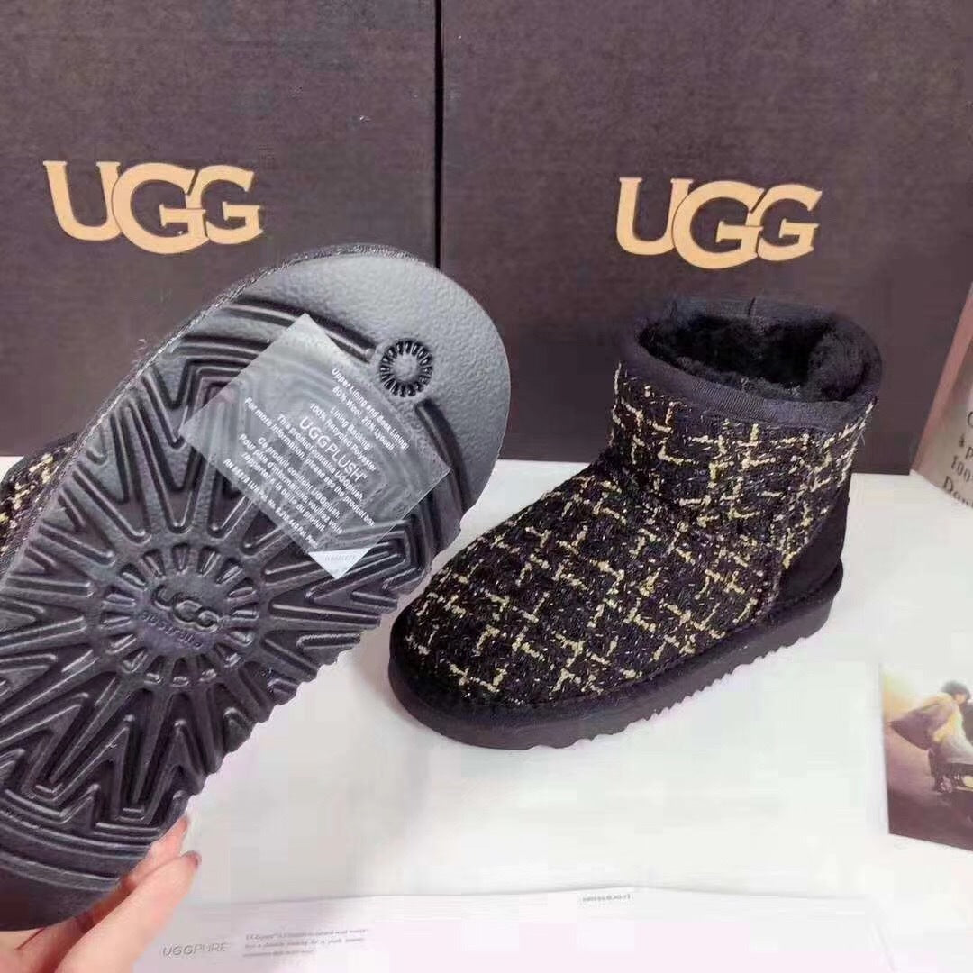 Kids Chanel-Style Snow Boots — Chic Black | New Arrival | In Stock