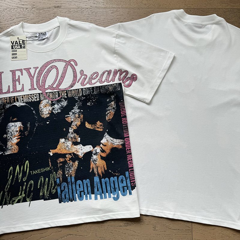 VALE USA Fallen Angel Rhinestone Graphic T-Shirt