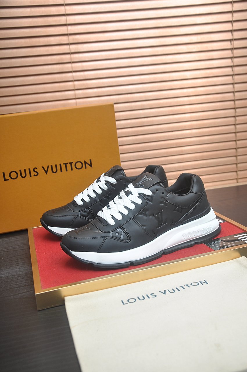 Louis Vuitton Black Embossed Low-Top Sneakers