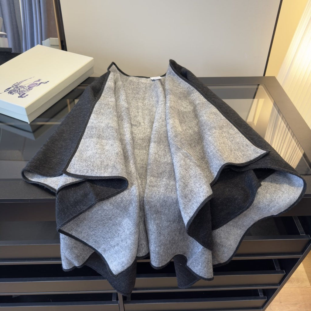 Burberry Reversible Plaid Cape Wrap