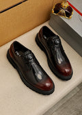 Prada Men's Polished Lace-Up Lug Sole Dress Shoes