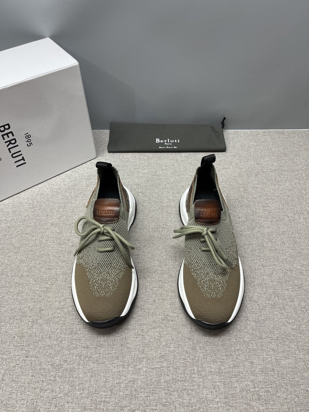 Berluti Knit Lace-Up Sneakers